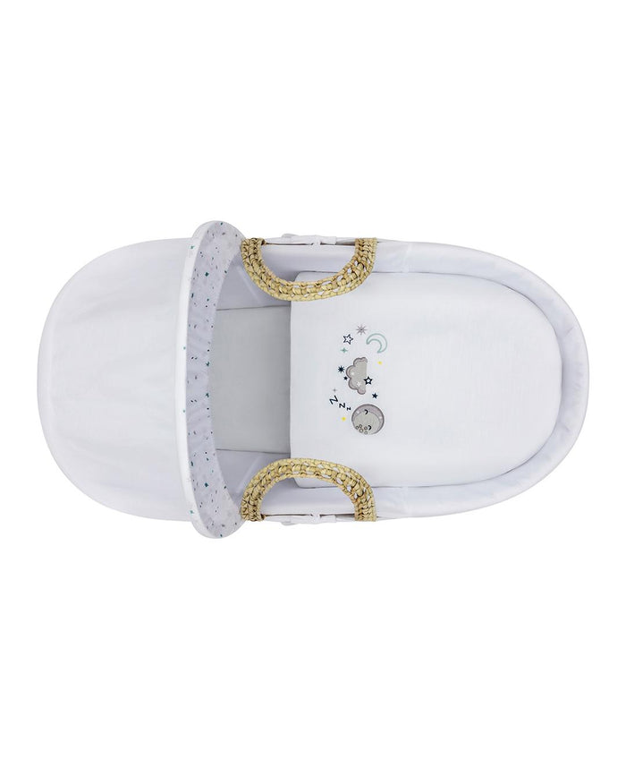 Kinder Valley Starry Sky Moses Basket With Natural Stand