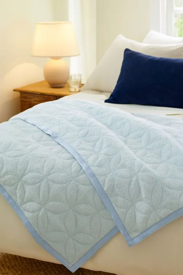 Kinder Valley Velour Baby Blanket (Blue)
