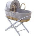 Kinder Valley Waffle Moses Basket with Folding Stand (Grey)