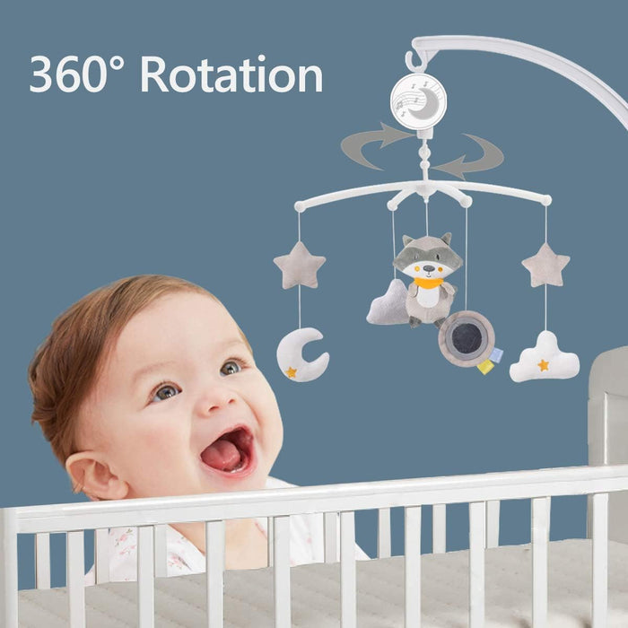Konig Kids Bed Bell Racoon Mobile Plush & Hanging Toy