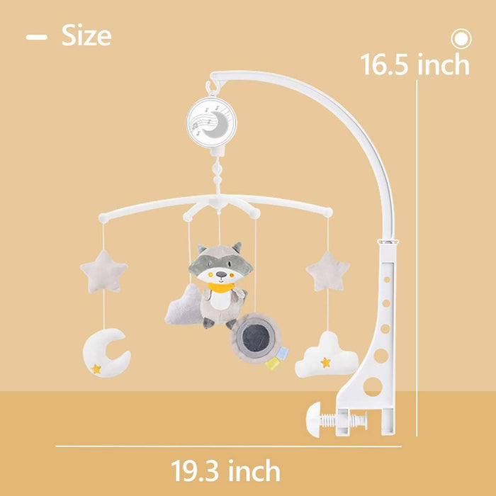 Konig Kids Bed Bell Racoon Mobile Plush & Hanging Toy