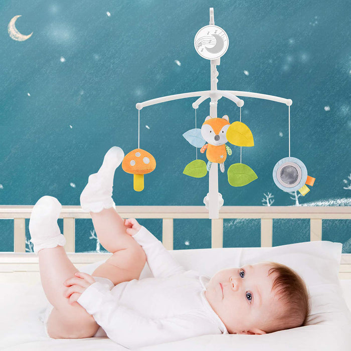 Konig Kids Fox Musical Cot Mobile w/ Plush Hanging Toys
