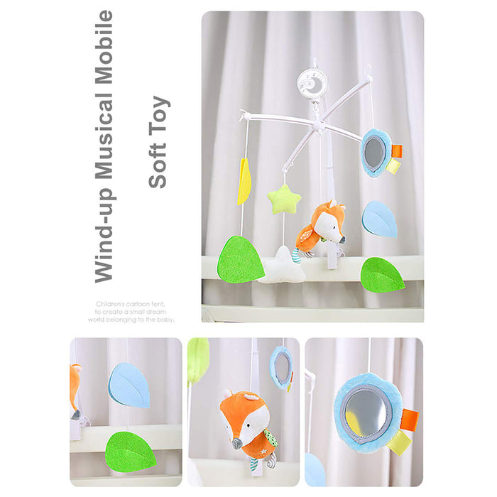 Konig Kids Fox Musical Cot Mobile w/ Plush Hanging Toys