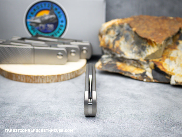 Lake Champlain Barlow: Clip Point - Sawcut Titanium