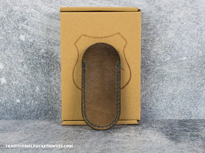 Lancelot Leather Clip Slip Standard with LynchNW Titanium Clip - Chocolate / Hunter Green
