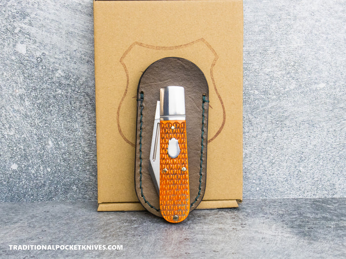 Lancelot Leather Clip Slip Standard with LynchNW Titanium Clip - Chocolate / Hunter Green