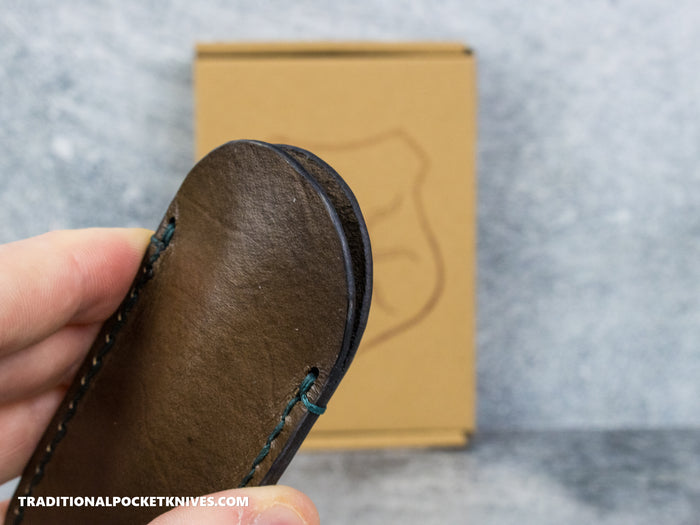 Lancelot Leather Clip Slip Standard with LynchNW Titanium Clip - Chocolate / Hunter Green