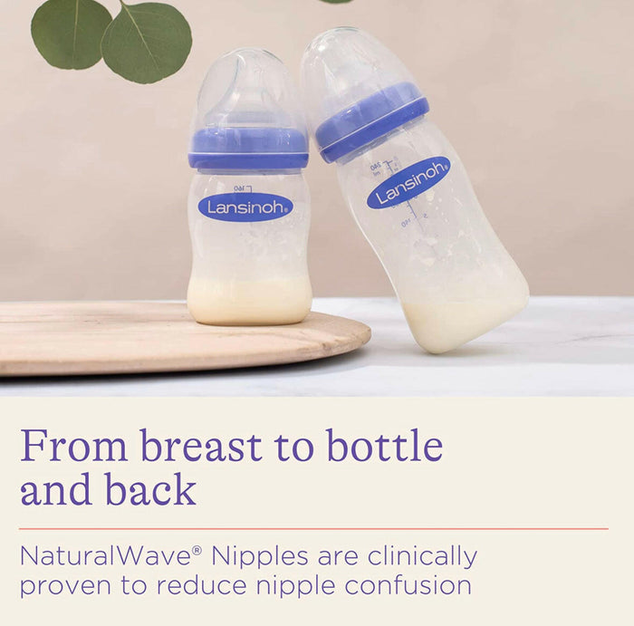 Lansinoh Baby Bottles for Breastfeeding Babies, 5 Ounces.