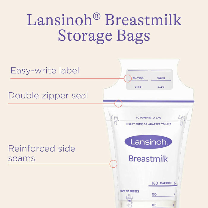 Lansinoh Breastmilk Storage Bags, 50 Bags.