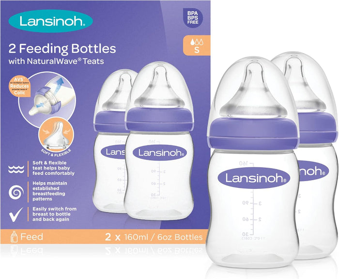 Lansinoh Feeding Bottle With Natural Wave - Pack of 2 (160ml)