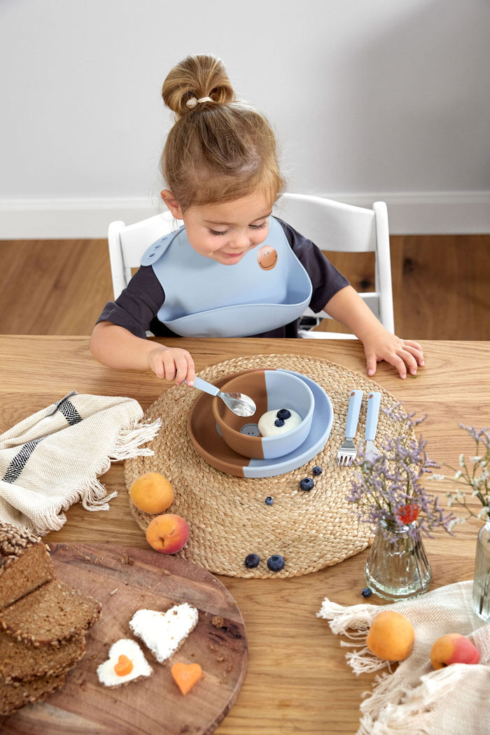 Lässig Silicone Bib Happy Rascals (Smile Sky Blue)
