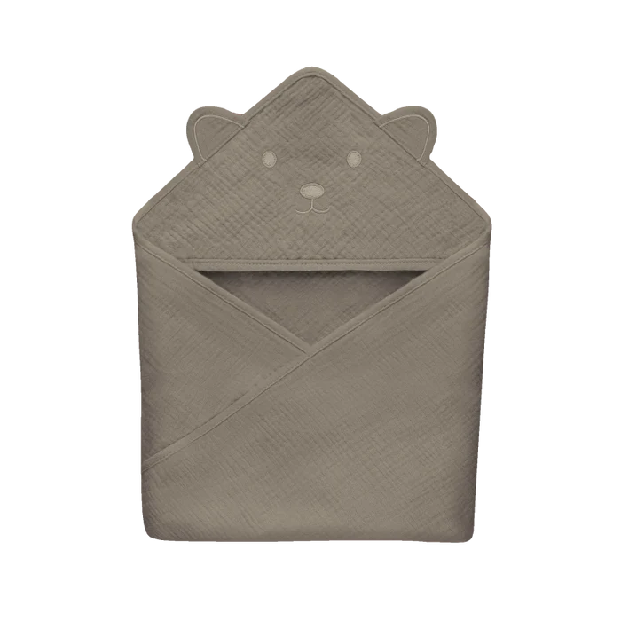 Lionelo Muslin Hooded Towel (Beige Cappuccino)