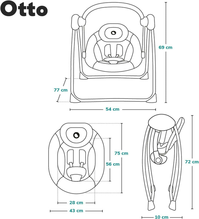 Lionelo Otto Swinging Chair Cozy Grey.