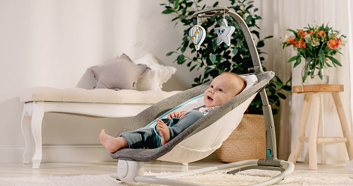 Lionelo Pascal Baby Bouncer/Rocker (Grey Scandi)