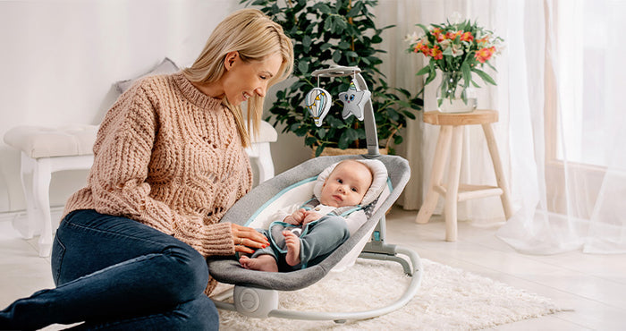 Lionelo Pascal Baby Bouncer/Rocker (Grey Scandi)