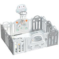Little Angel Baby Playpen With Basketball Hoop And Fence (White/Grey) 123 *163* 61 cm