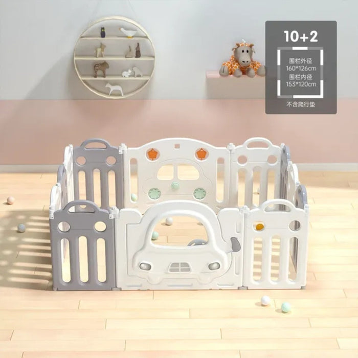 Little Angel Baby Playpen With Basketball Hoop And Fence (White/Grey) 123 *163* 61 cm