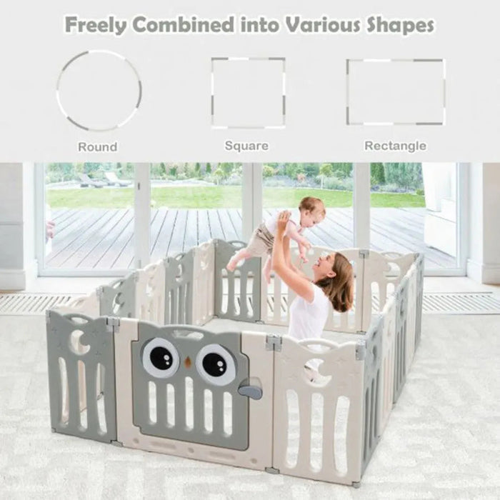 Little Angel Baby Playpen With Fence (Grey)