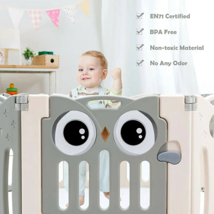 Little Angel Baby Playpen With Fence (Grey)