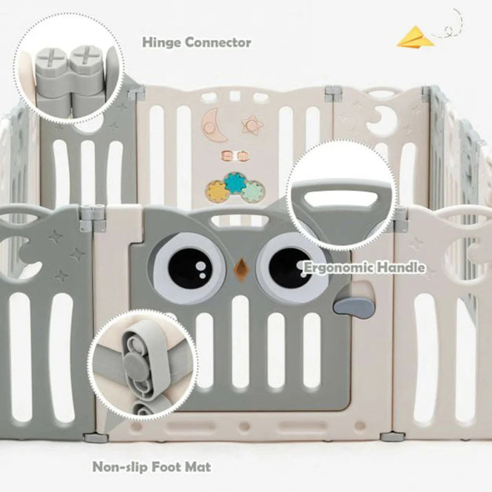 Little Angel Baby Playpen With Fence (Grey)