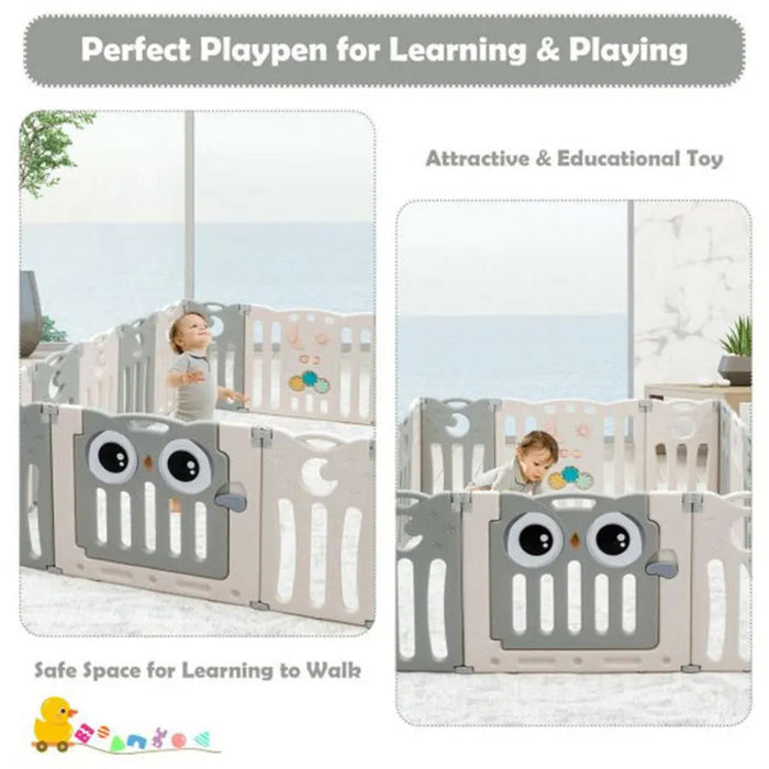 Little Angel Baby Playpen With Fence (Grey)