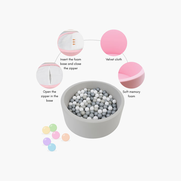 Little Angel Ball Pit Round - 200 Balls (Grey)