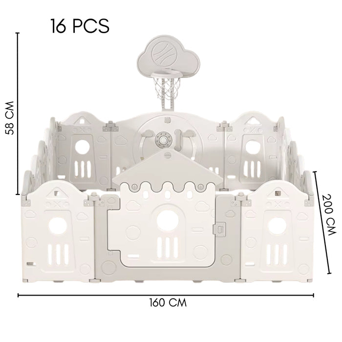 Little Angel Foldable Playpen (White/Grey) 160*200*63 cm