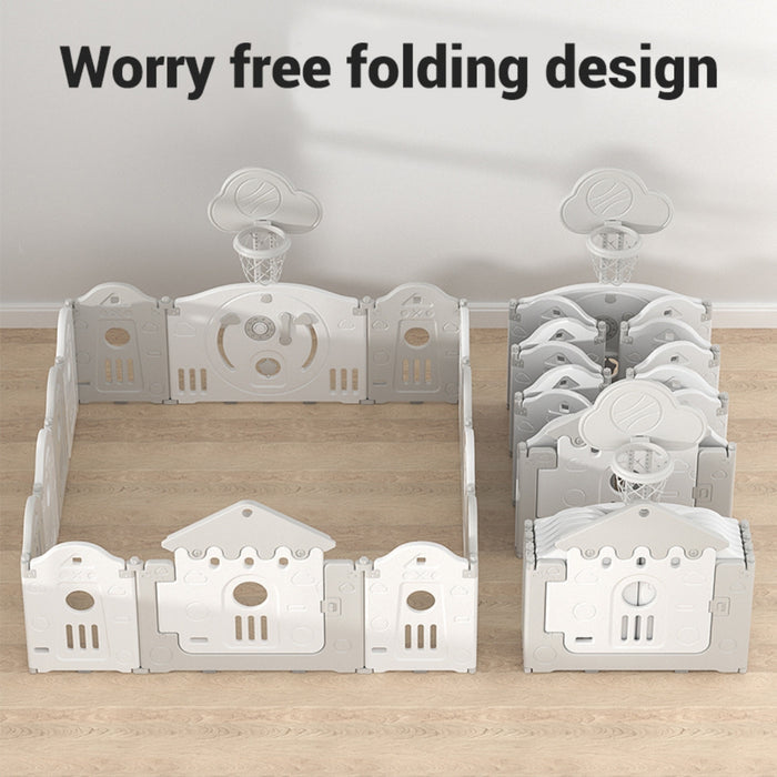 Little Angel Foldable Playpen (White/Grey) 160*200*63 cm