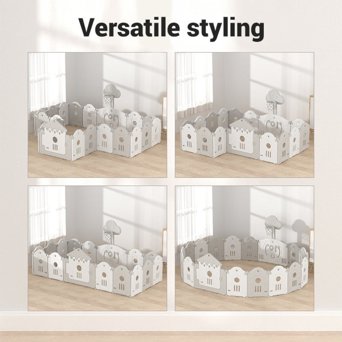 Little Angel Foldable Playpen (White/Grey) 160*200*63 cm