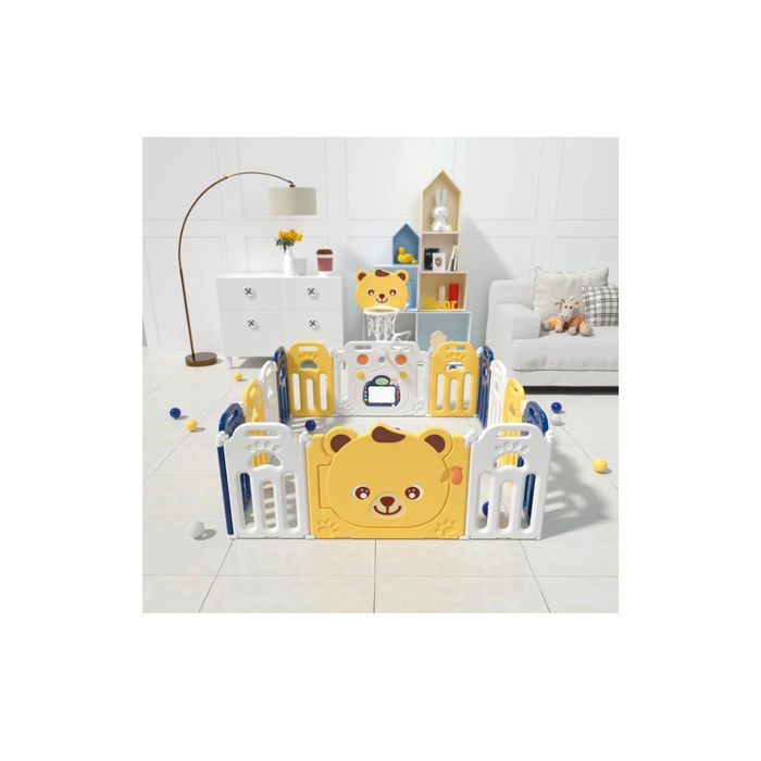 Little Angel Kids Playpen (163.2 x 163.4 x 65 cm , Yellow)