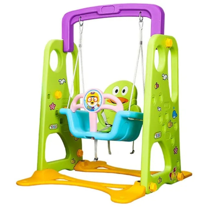 Little Angel Kids Slide And Swing 3-In-1 Activity Playset (Green)