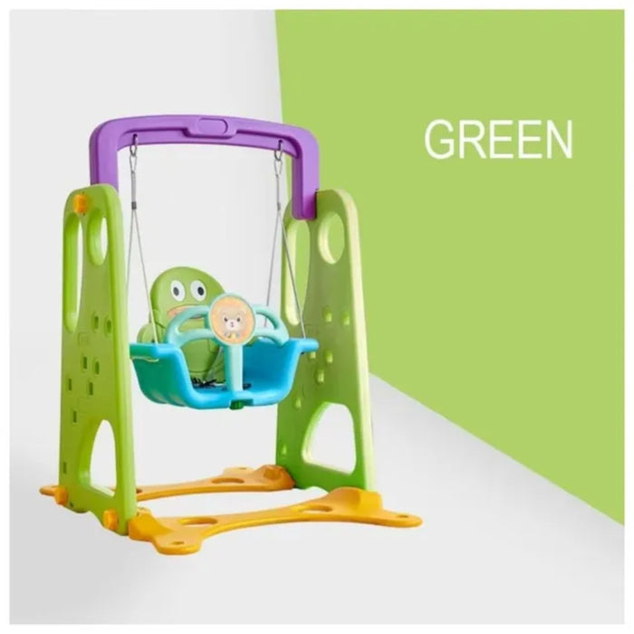 Little Angel Kids Slide And Swing 3-In-1 Activity Playset (Green)