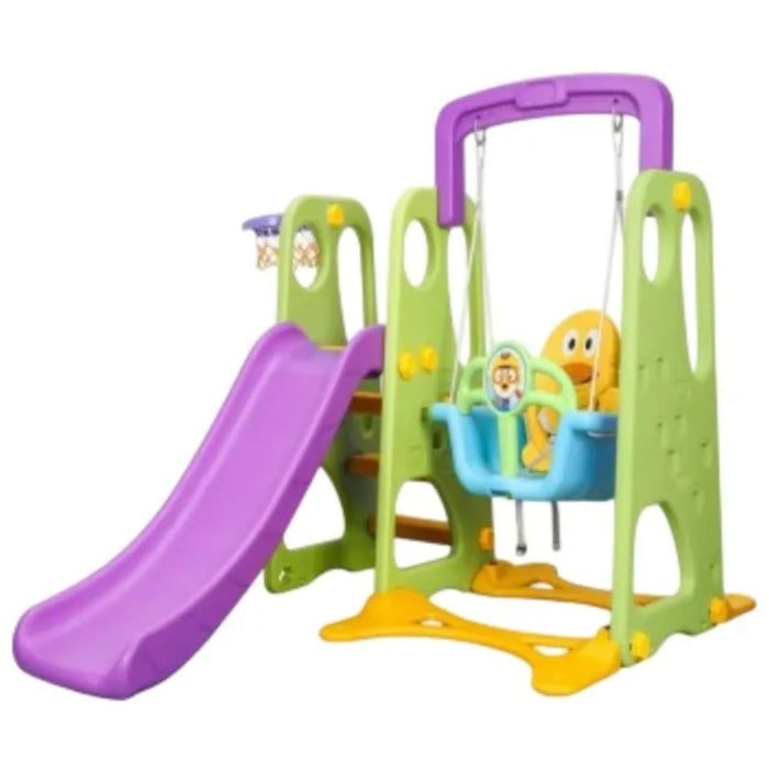 Little Angel Kids Slide And Swing 3-In-1 Activity Playset (Green)