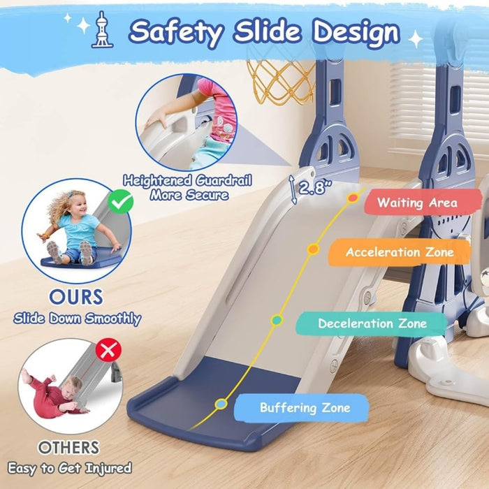Little Angel Kids Toys Slide and Swing (Blue)