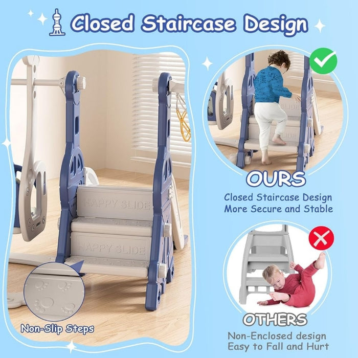 Little Angel Kids Toys Slide and Swing (Blue)