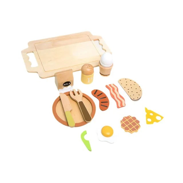 Little Angel Kids Wooden Breakfast Set – 14 Pieces