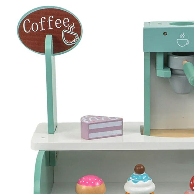 Little Angel Kids Wooden Coffee Machine Play Set – 12 Pieces