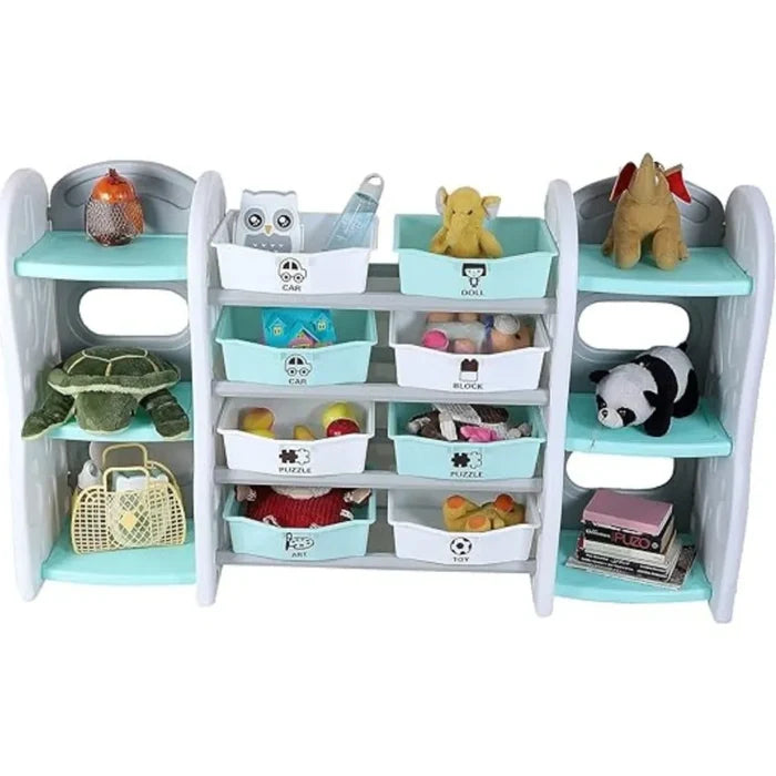 Little Angel Toy Storage Organizer with Multiple Shelves & Bins – Mint Green.