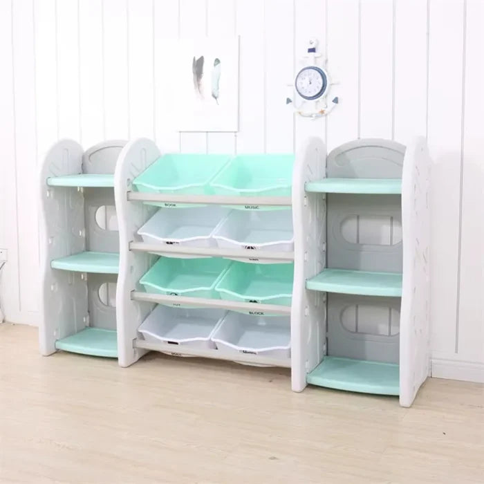 Little Angel Toy Storage Organizer with Multiple Shelves & Bins – Mint Green.