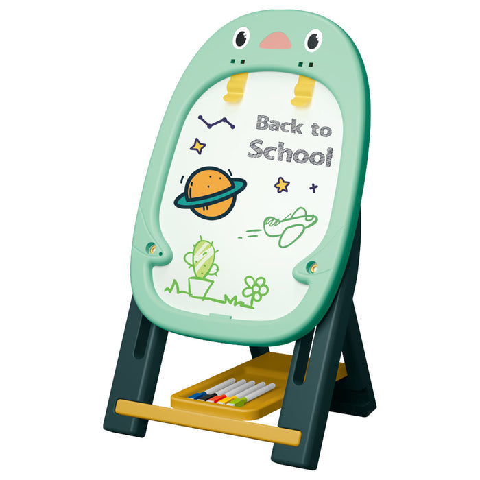 Little Story Artist Penguin Double Sided Magnetic Drawing Board  With 2 Board Games (46 Pcs, Green)
