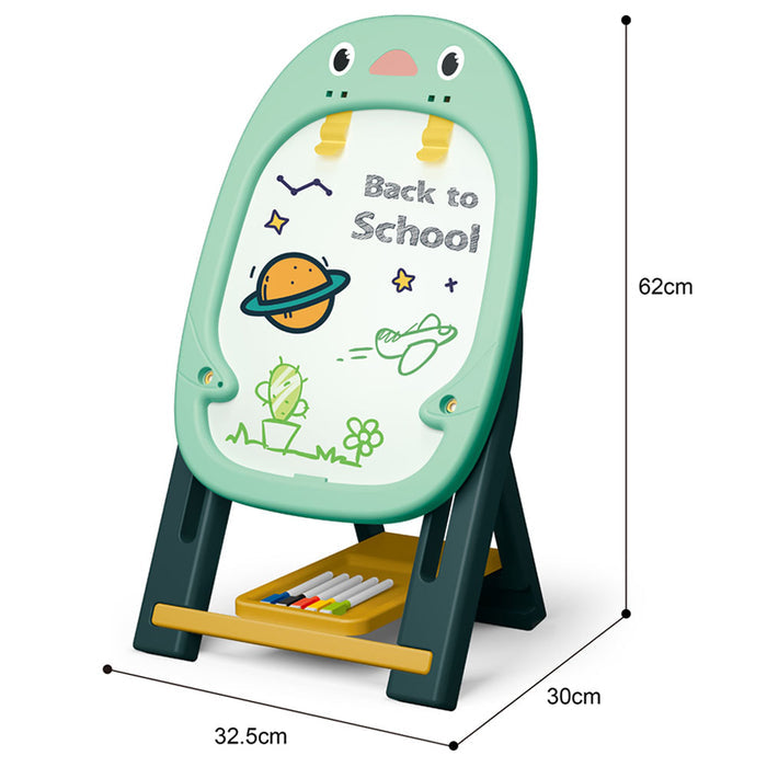 Little Story Artist Penguin Double Sided Magnetic Drawing Board  With 2 Board Games (46 Pcs, Green)