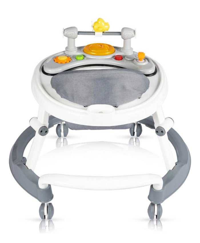 Little Story Baby Walker, Foldable Design, Adjustable Height,Lightweight And Portable, 6 to 18 Months, 63 x 63 x 38cm (Grey & White)