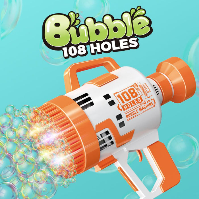Little Story Bubble Machine Battery Operated Gun With Light/Bubble Maker (108 Holes)