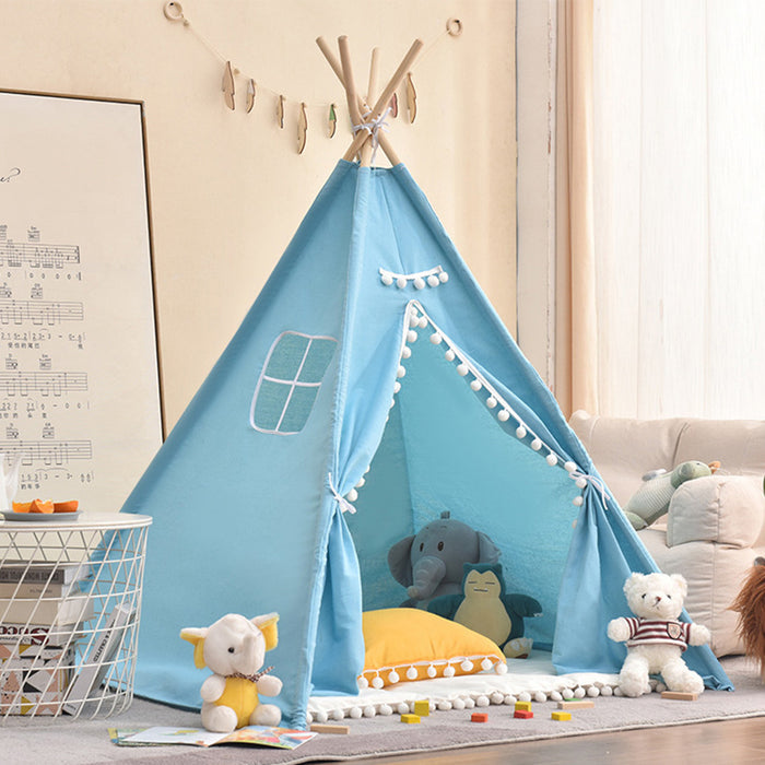 Little Story Canvas Foldable Tent and Teepee Playhouse (Blue)