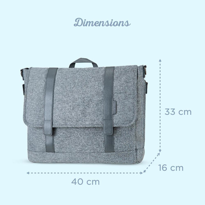Little Story Dad's Diaper Bag With Changing Mat & Stroller Straps (Grey)