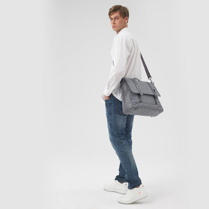 Little Story Dad's Diaper Bag With Changing Mat & Stroller Straps (Grey)