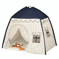 Little Story Foldable Teepee Playpen Canvas Tent Hut Play House (Blue)