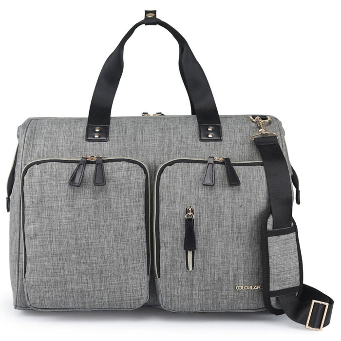 Little Story Gabrielle Mom Dad Travel Diaper Bag With Diaper Changing Mat (XL, Grey)