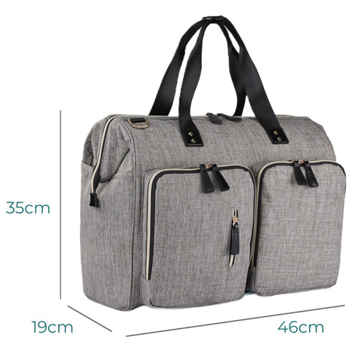 Little Story Gabrielle Mom Dad Travel Diaper Bag With Diaper Changing Mat (XL, Grey)