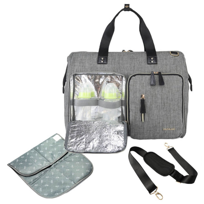 Little Story Gabrielle Mom Dad Travel Diaper Bag With Diaper Changing Mat (XL, Grey)